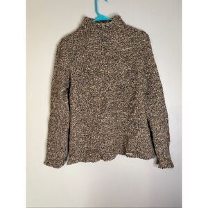 Geiger Brown Wool Blend Mock Neck Sweater Pullover Size 38